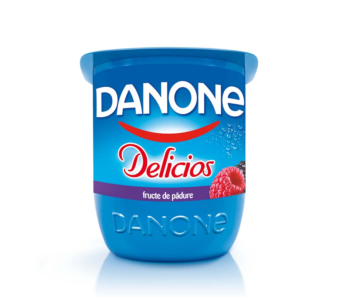 Iaurt Delicios cu capsuni Danone