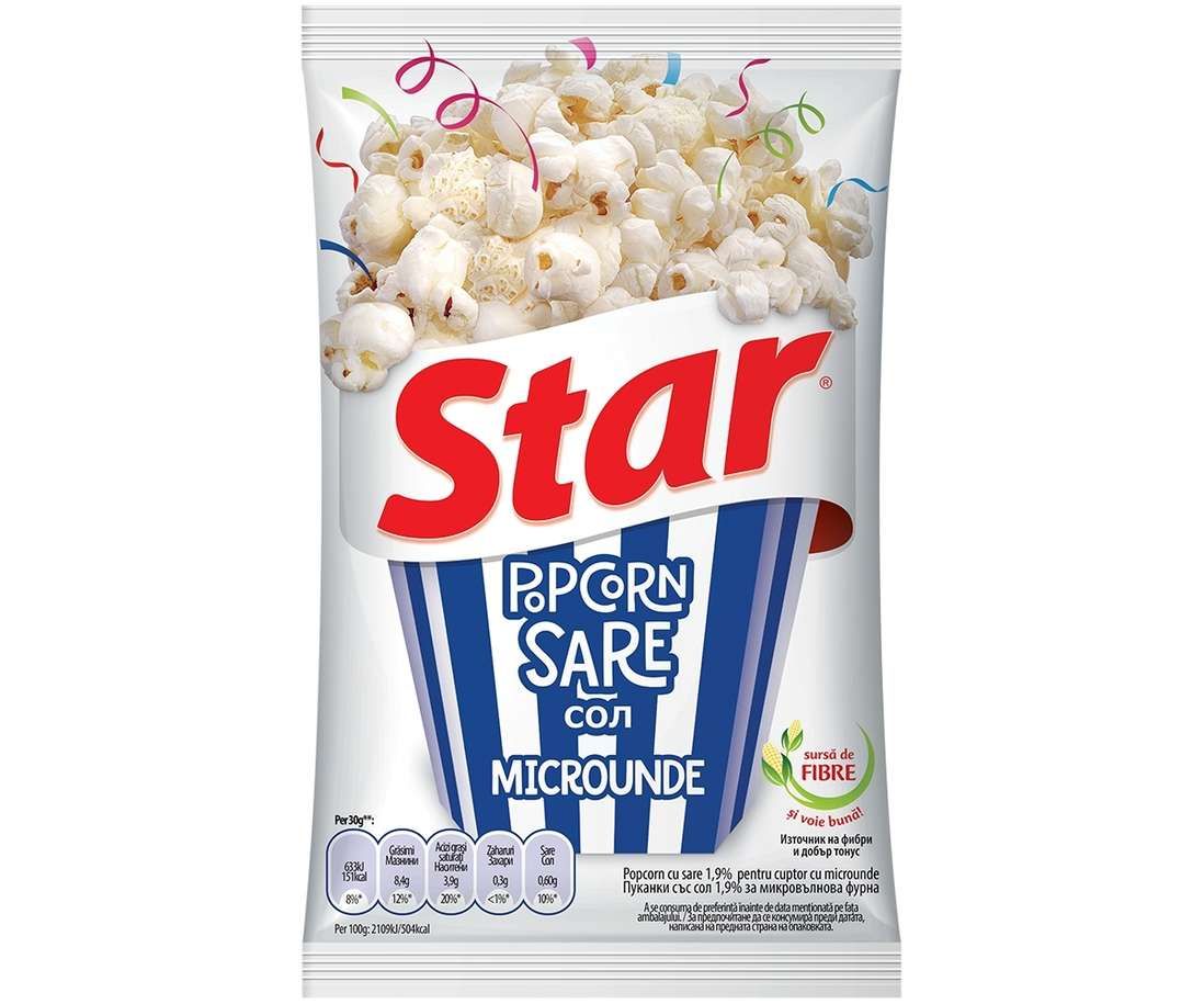 Popcorn cu unt pentru microunde Star Foods