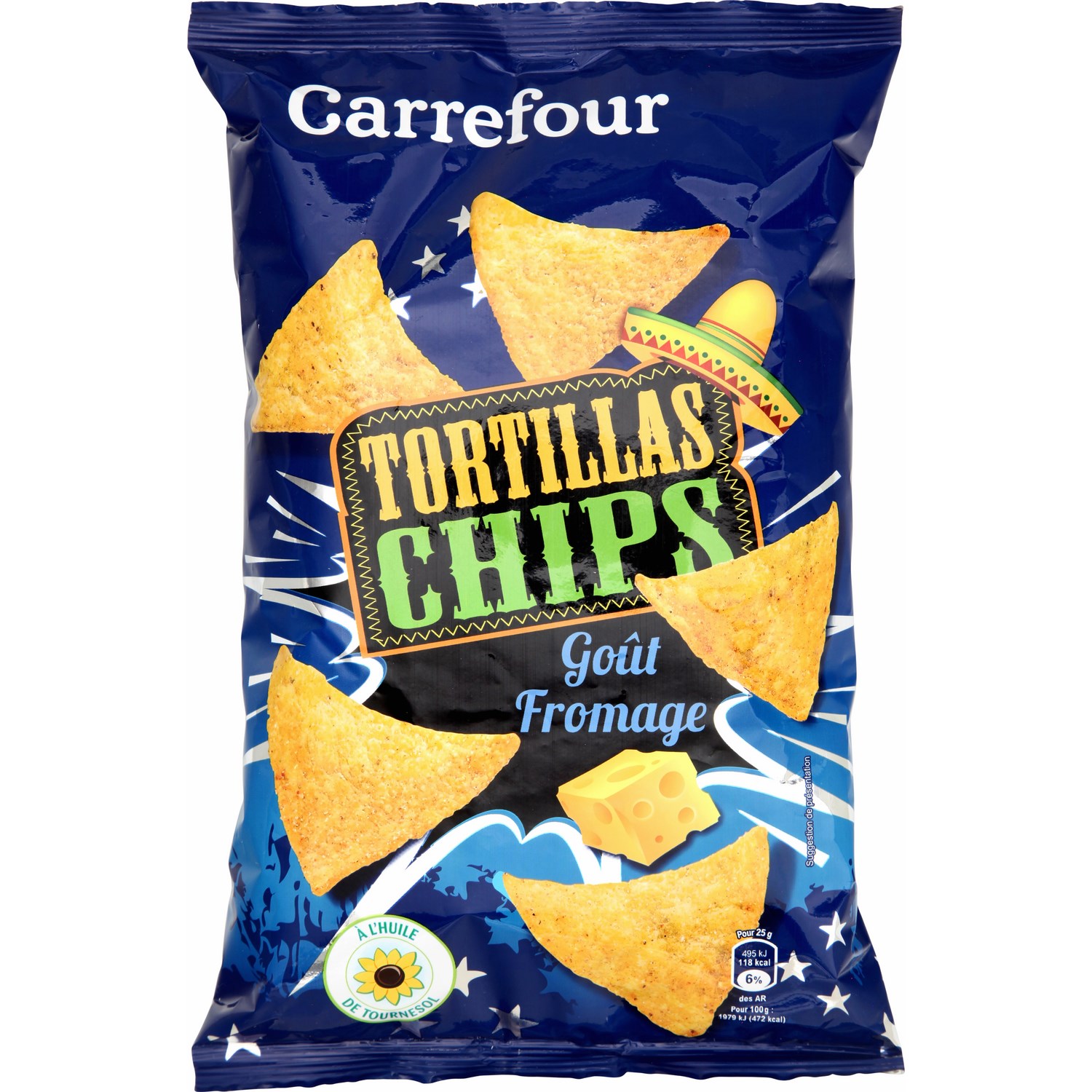 Tortillas chips gout fromage Carrefour