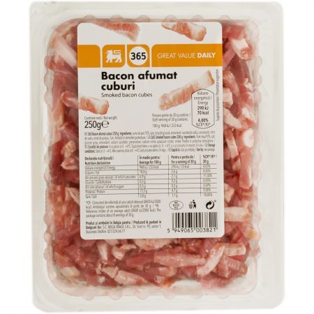 Bacon afumat cuburi 365