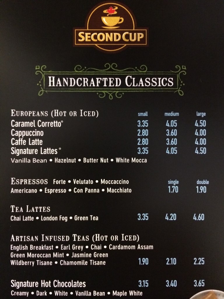 Second Cup - Cafe Latte (Medium)
