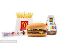 Mcdonald's - Mighty Kids Meal - Double Hamburger, Apple Dippers, White