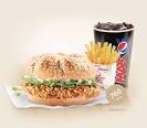 Kfc - Wicked Zinger Burger + Fries + Beans + Diet Pepsi