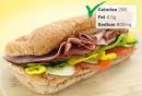 Subway - Turkey and Ham on Wheat With Veggies and Light Mayo