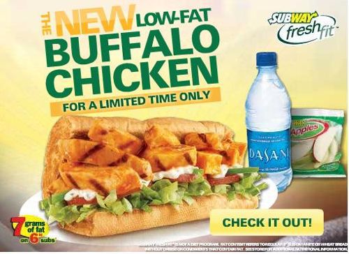 Subway - Low Fat Buffalo Chicken 6 Inch From Website
