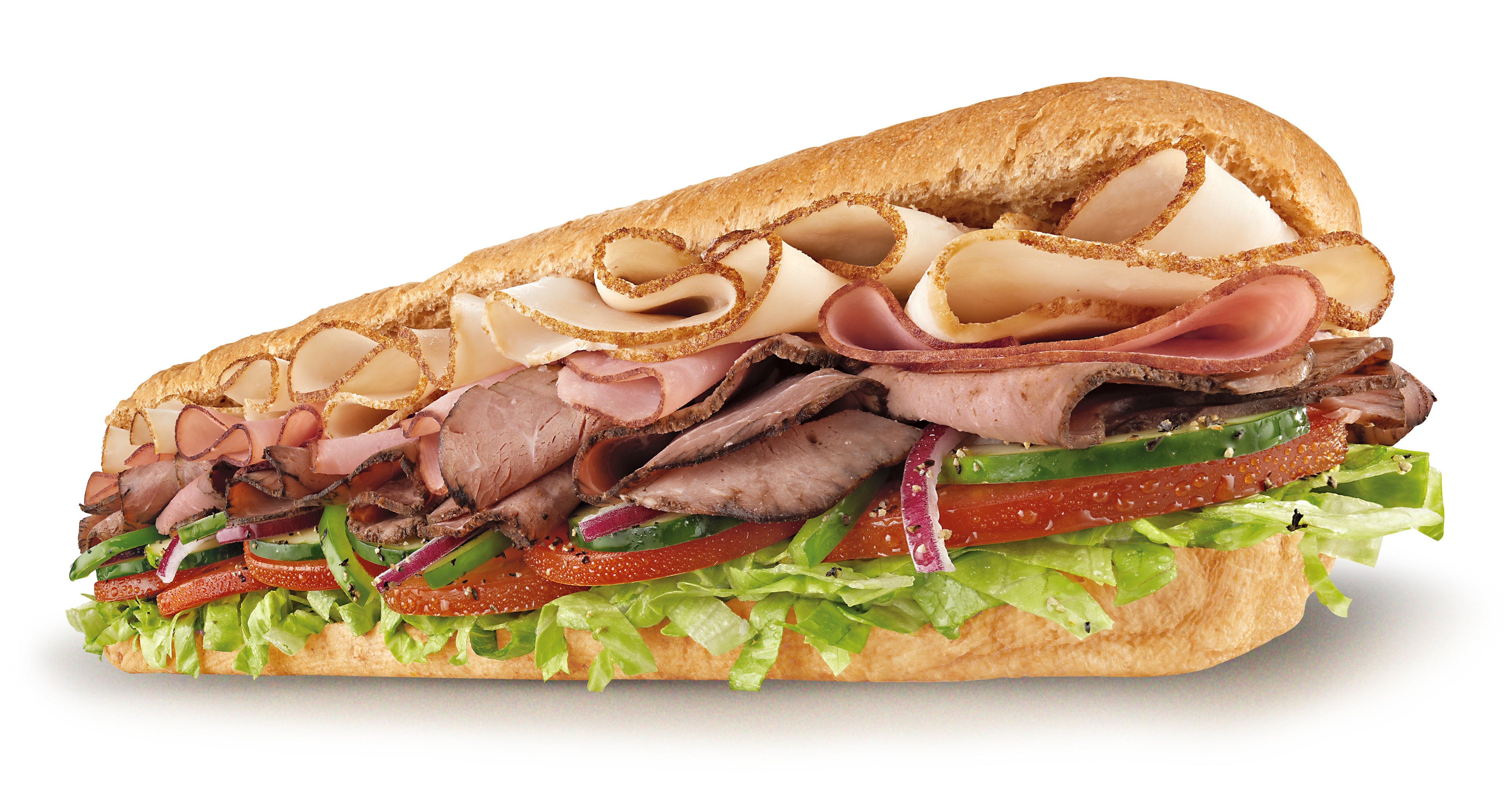 Subway - Club Sandwich Double Stacked With Sub Sauce