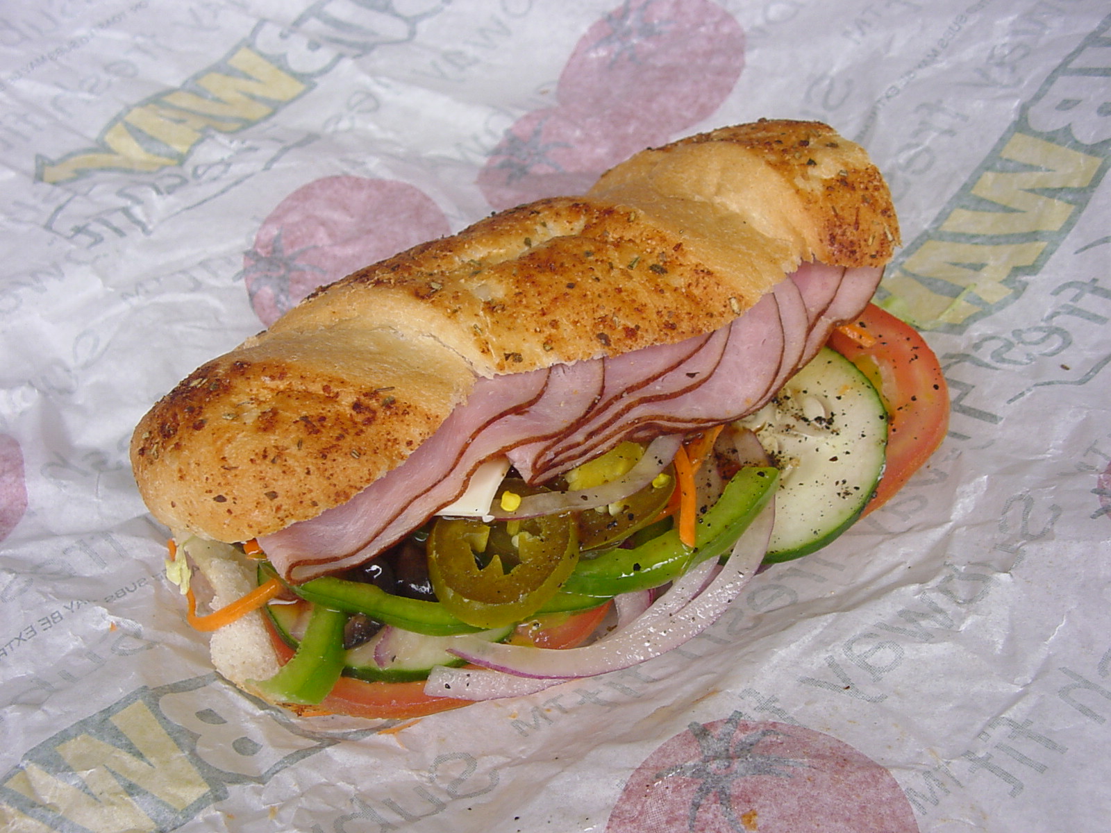 Subway - Ham (Meat Only) Amount on A 6inch Sub