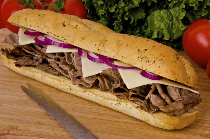 Subway 6 In Steak Ans Cheese - Wheat Bread With Steak and White Americ