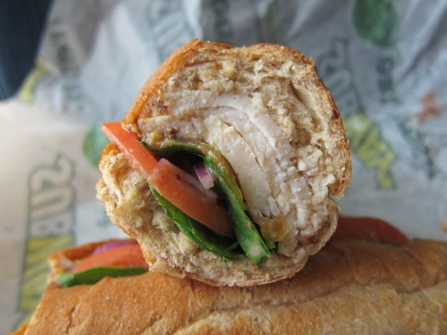 Subway - Turkey Breast, Cheddar Cheese and Spinach on 9 Grain Wheat Br