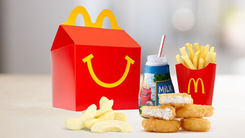 Mcdonalds Happy Meal - 4 Pc. Mcnuggets W/ Apple Dippers and Sprite