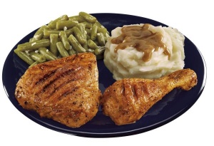 Kfc - Grilled Drumstick/Thigh Meal W/ Green Beans and Mashed Potatoes 