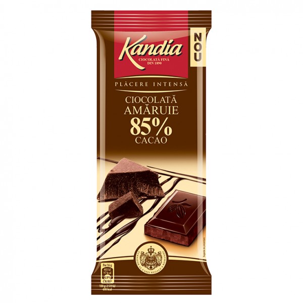 Ciocolata amaruie cu 75%cacao 80g Kandia