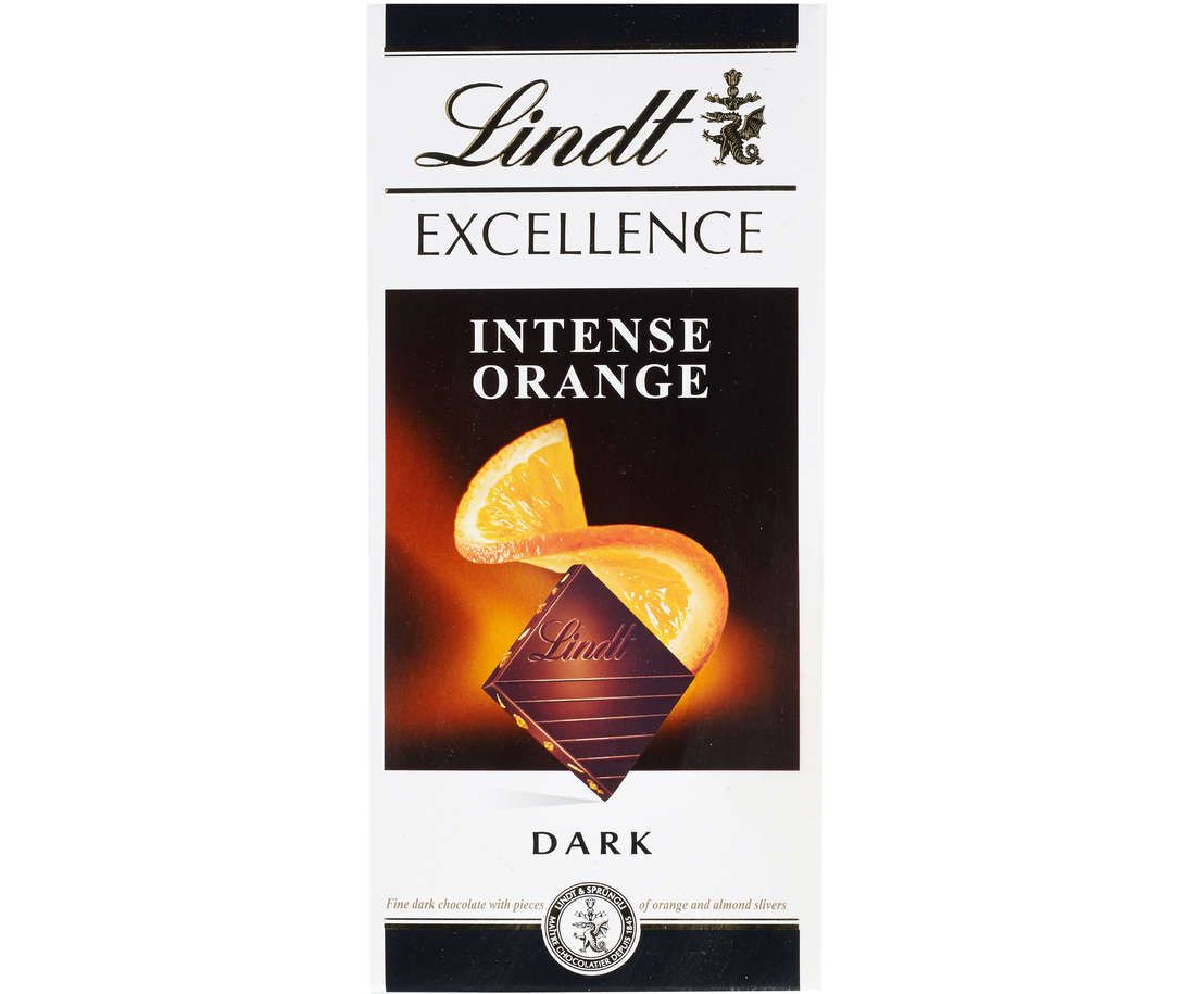 Ciocolata amaruie cu portocale si migdale Excellence 100g Lindt