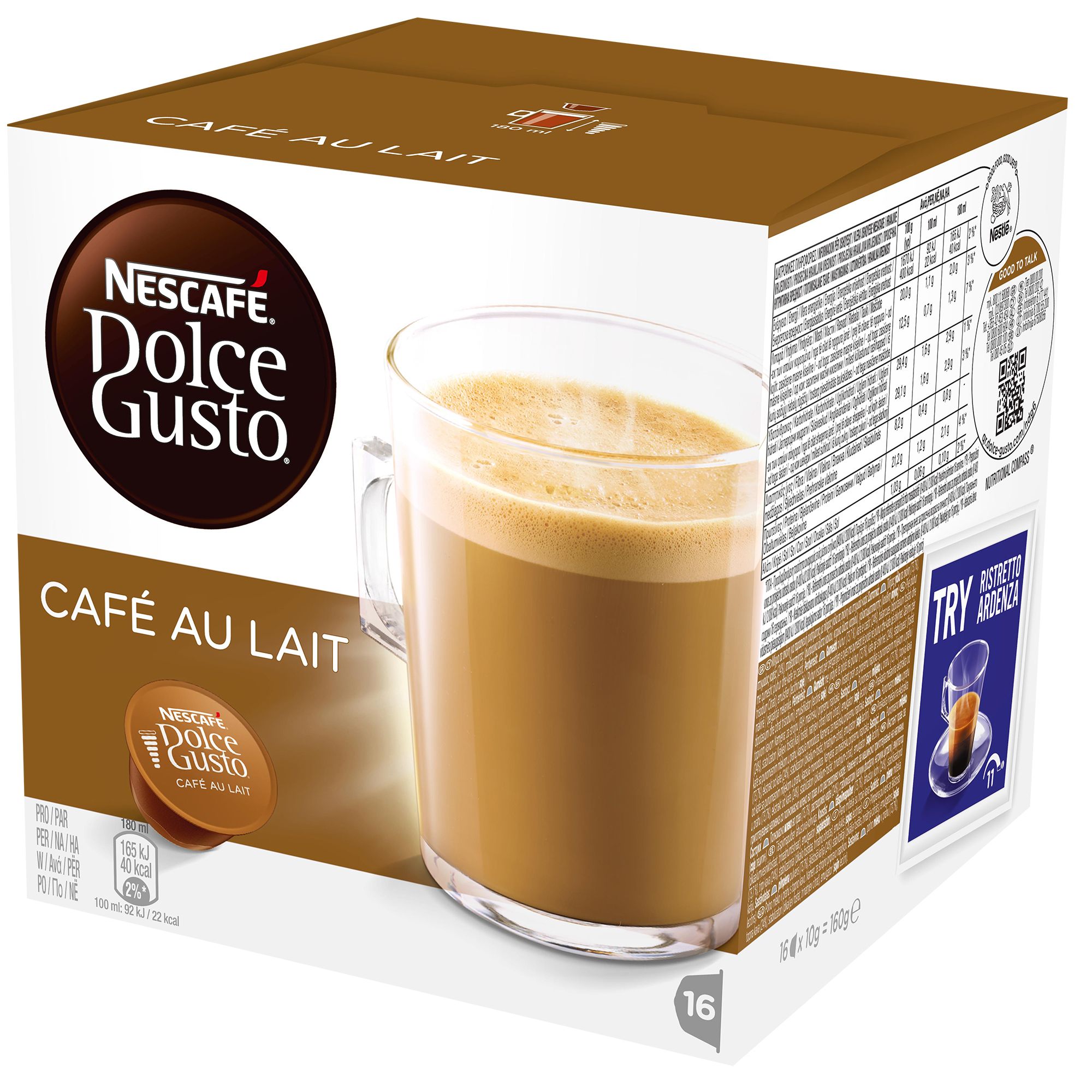 Capsule cafea Cafe au lait 16 capsule 160g NESCAFE Dolce Gusto