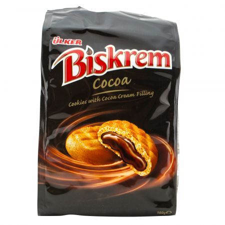 Biscuiti de cacao cu crema de cacao Intense 160g Biskrem