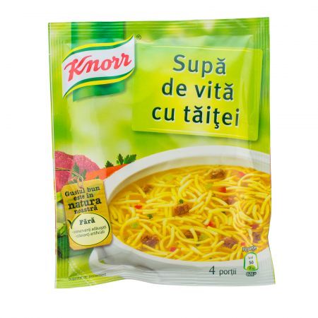 Supa instant cu gust de vita si taitei 59g Knorr