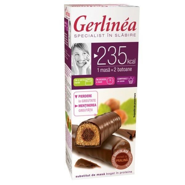 Batoane ciocolata umplutura aroma praline 2 bucati 2x31g Gerlinea