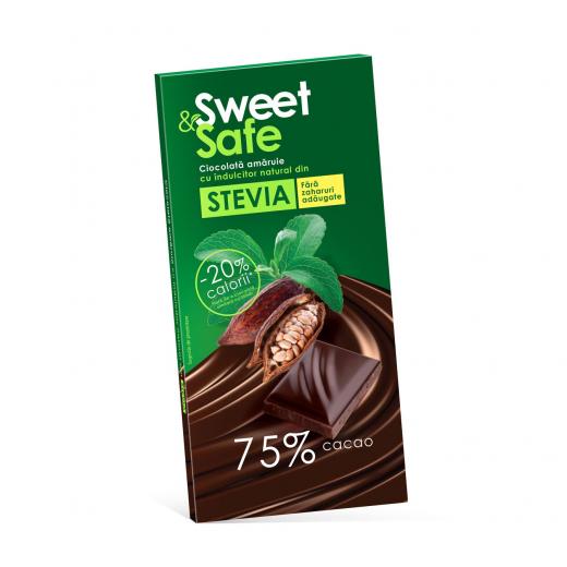 Ciocolata amaruie fara zaharuri 90g Sweet&Safe