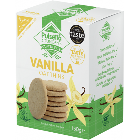 Biscuiti vegani cu vanilie fara gluten 150g Pulsetta