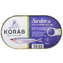 Sardine file in ulei de masline extra virgin Korab