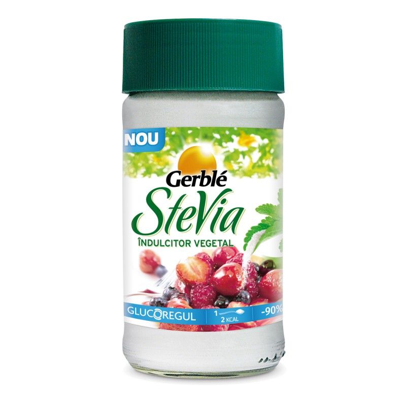 Indulcitor de masă pudră pe bază de glicozid derivat din steviol (extras din Stevia rebaudiana) Glucoregul, Gerble