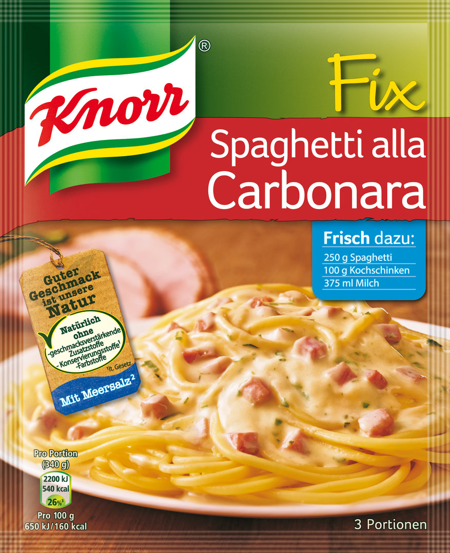 Spaghetti Carbonara, Knorr
