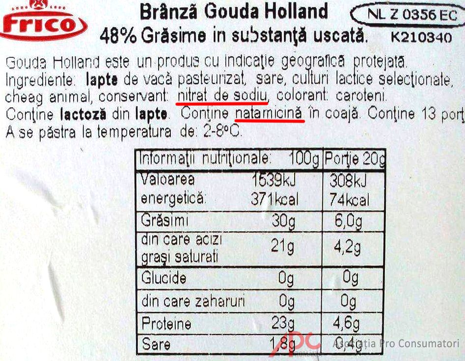 Brânză pasteurizată elvetiană, fără fosfat de disodiu
