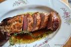 Carne de porc, proaspata, spata, pulpa (cozonac), cu os, carne si grasime, gatita, prajita in tigaie