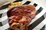 Carne de porc, afumat, rasol anterior, pulpa, carne si grasime, fripta