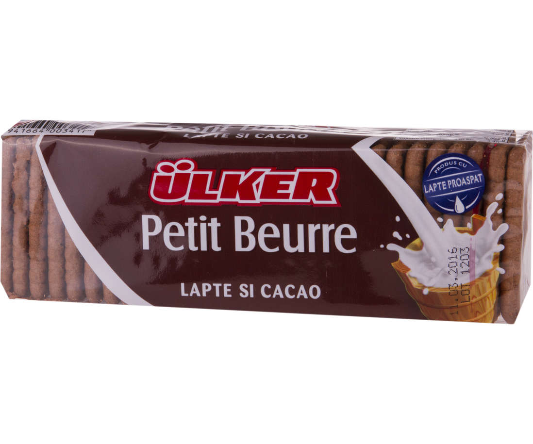 Biscuiti Petit Beurre cu lapte si cacao, Ulker