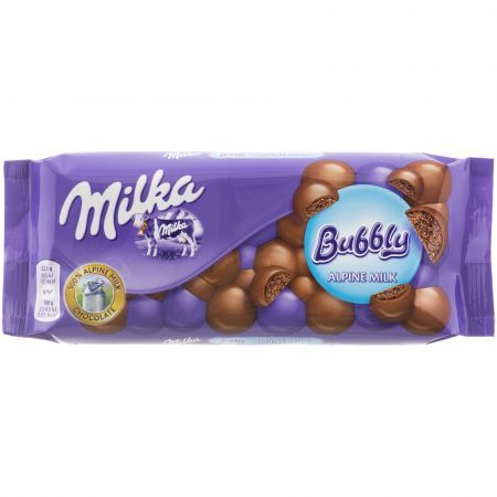 Ciocolata aerata alba acoperită cu ciocolată cu lapte Lapte de lapte Bubbly, Cadbury