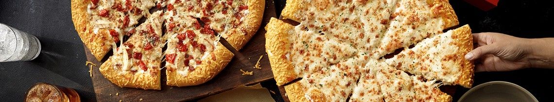 Pizza cu cascaval, blat subtire, diametru 35 cm, Papa lui John
