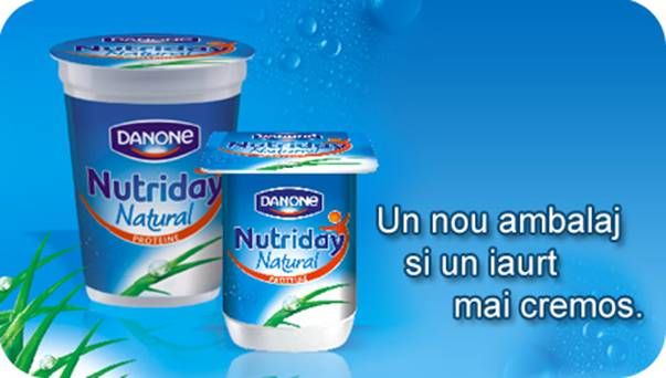 Iaurt plăci naturale NutriDay, Danone